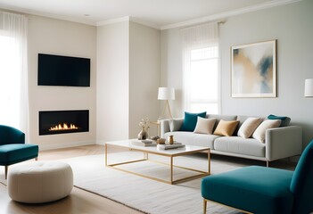 white and gold theme modern interior