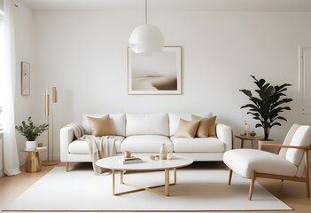 white and gold theme modern interior