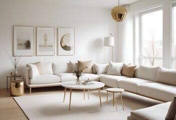 white and gold theme modern interior