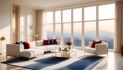 white and gold theme modern interior