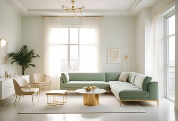 white and gold theme modern interior