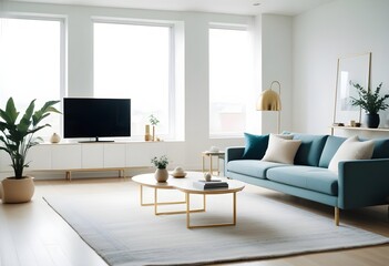 white and gold theme modern interior