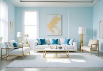 Fototapeta premium white and gold theme modern interior