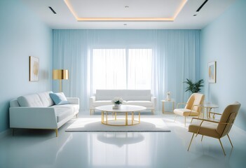 white and gold theme modern interior