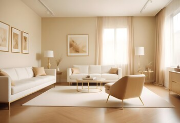 white and gold theme modern interior