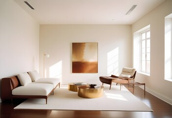 white and gold theme modern interior