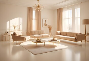 white and gold theme modern interior