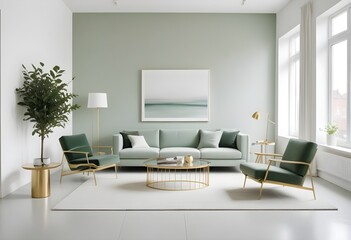 white and gold theme modern interior