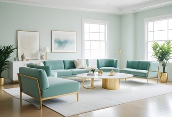 white and gold theme modern interior