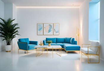 white and gold theme modern interior