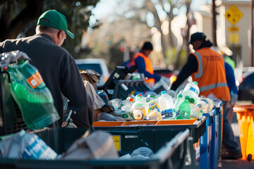 reduce waste : Community Clean-up - Reuse Waste Sorting, reduce reuse recycle, sustainability, zero waste   - High Resolution Image