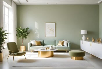 white and gold theme modern interior