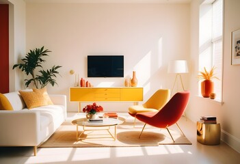 white and gold theme modern interior