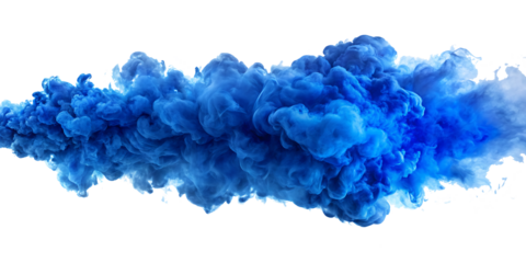A blue smoke explosion border isolated on white background. PNG AI GENERATED