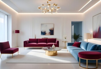 white and gold theme modern interior