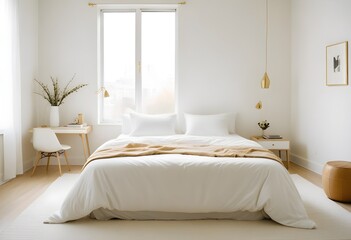 white and gold theme modern interior