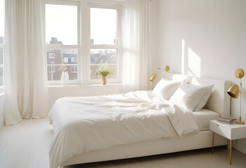 white and gold theme modern interior