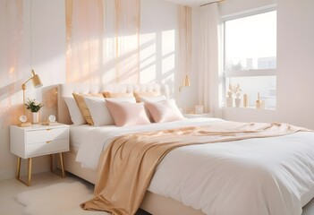 white and gold theme modern interior