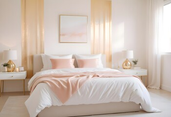 white and gold theme modern interior