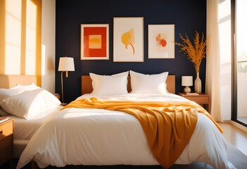 white and gold theme modern interior