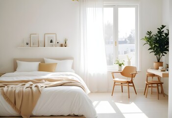 white and gold theme modern interior