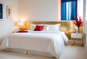 white and gold theme modern interior