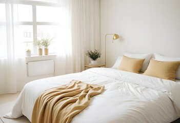 white and gold theme modern interior