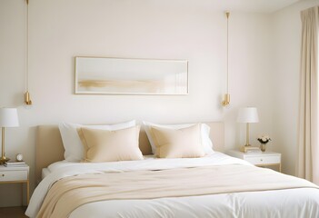 white and gold theme modern interior
