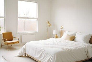 white and gold theme modern interior