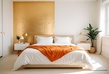 white and gold theme modern interior