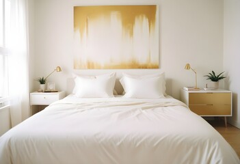 white and gold theme modern interior