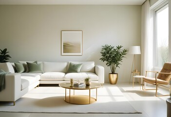 white and gold theme modern interior