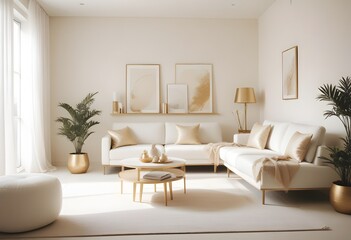 white and gold theme modern interior