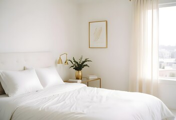 white and gold theme modern interior