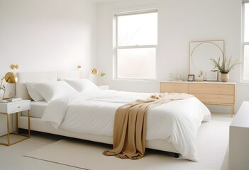 white and gold theme modern interior