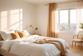 white and gold theme modern interior