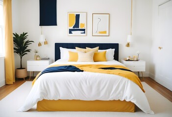 white and gold theme modern interior