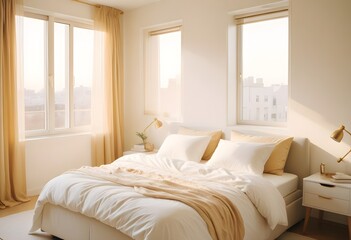 white and gold theme modern interior