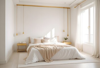 white and gold theme modern interior