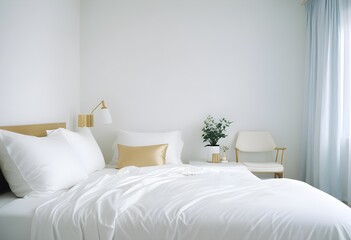 white and gold theme modern interior