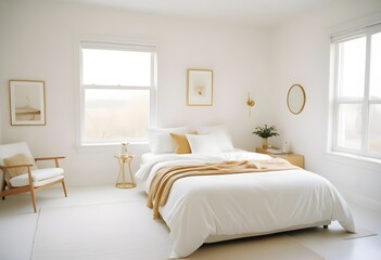 white and gold theme modern interior