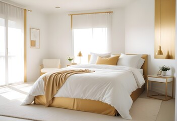 white and gold theme modern interior