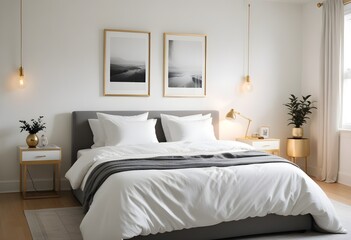 white and gold theme modern interior