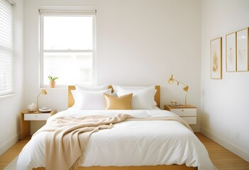 white and gold theme modern interior
