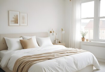 white and gold theme modern interior