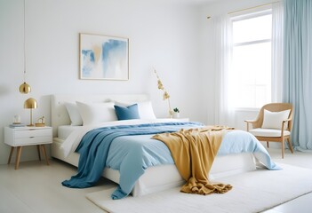 white and gold theme modern interior