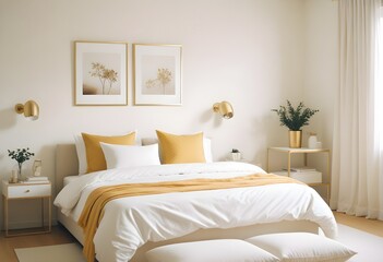 white and gold theme modern interior