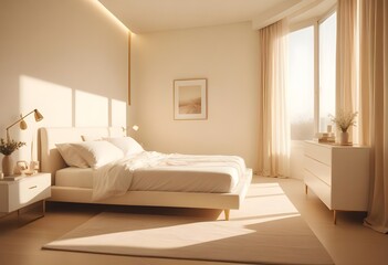 white and gold theme modern interior