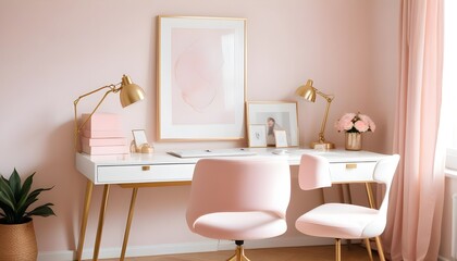 white and gold theme modern interior