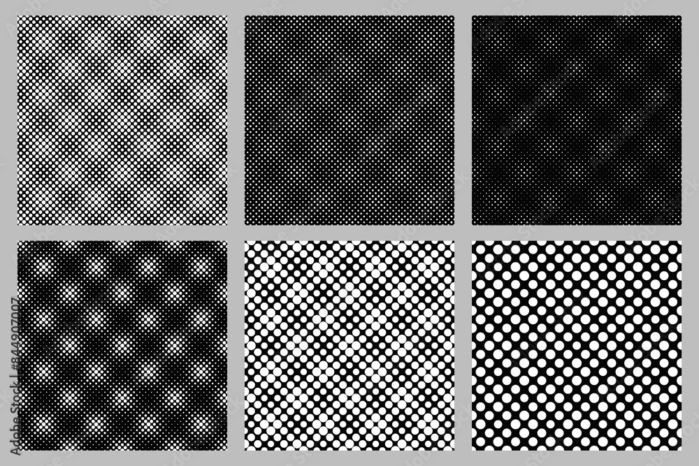 Poster geometrical seamless dot pattern background design set - vector graphic